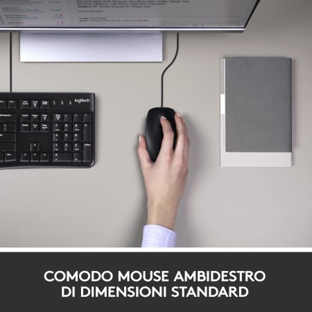 Logitech MK120 Combo Tastiera e Mouse con Filo per Windows, Mouse Ottico Cablato, Tastiera di Dimensioni Standard, USB