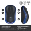Logitech M185 Mouse Wireless, 2,4 GHz con Mini Ricevitore USB, Durata Batteria di 12 Mesi, Tracciamento Ottico 1000 DPI,