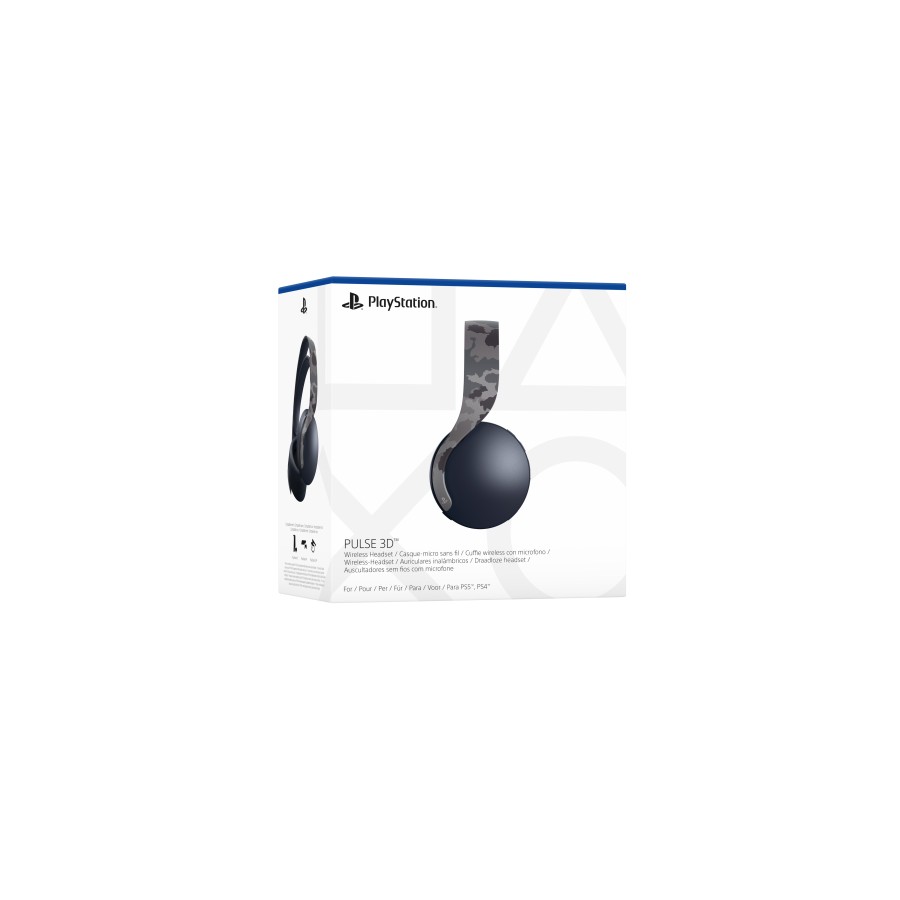 Sony PULSE 3D Auricolare Con cavo e senza cavo A Padiglione Giocare USB tipo -C Mimetico, Grigio